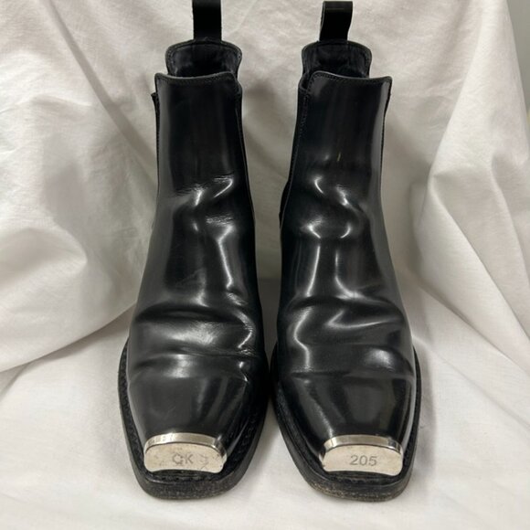 Calvin Klein 205W39NYC black Metal Toe Boots size 38.5 - Picture 2 of 10